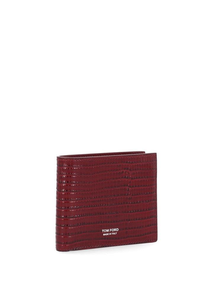 Tom Ford T Line Lizard-Effect Leather Wallet Wallets - Red | 863172690b073ccd0a0d17897aec79e732e1455f