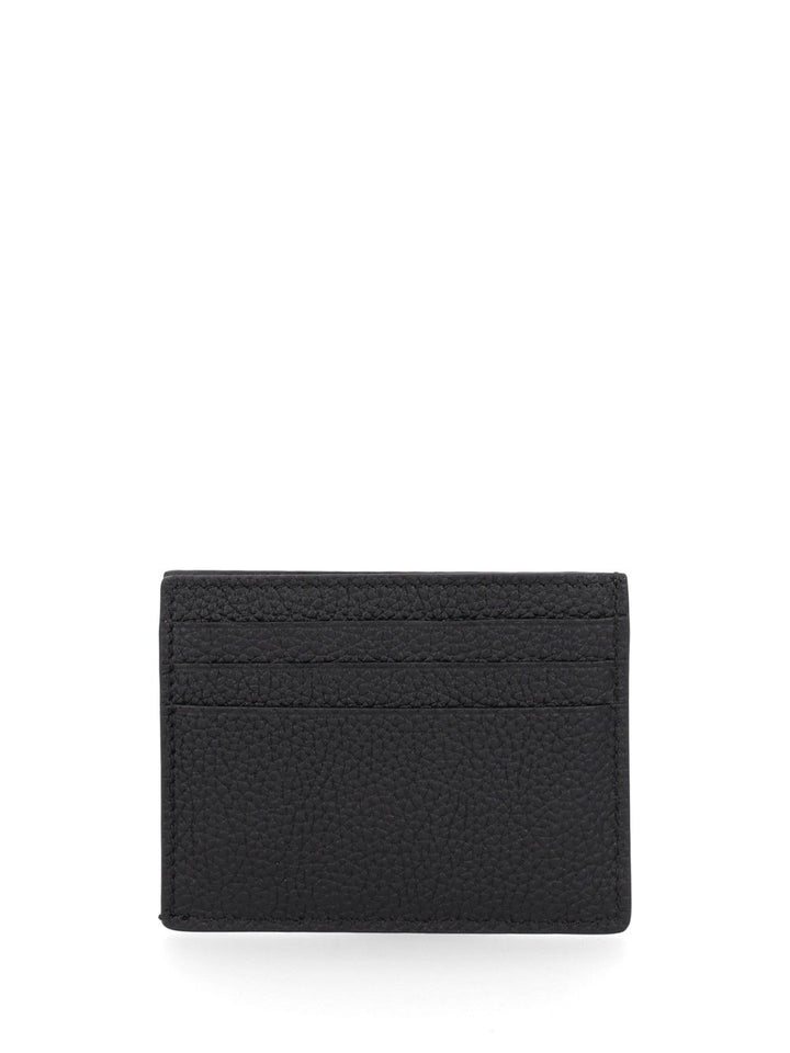 Tom Ford T Line Grained Leather Card Holder Wallets - Black | 469fc210339c260396d0fed76b15302100a3998f