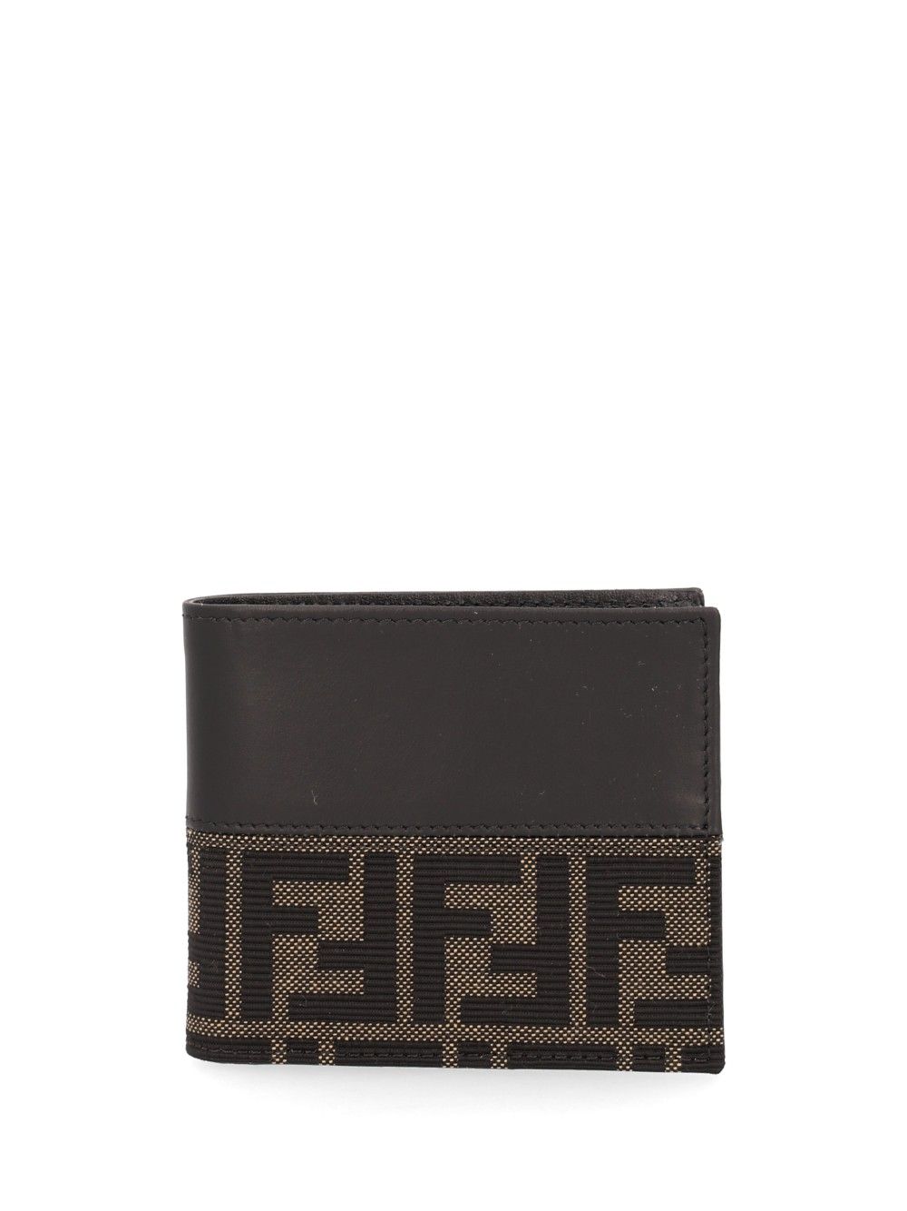 Fendi Leather Bi-Fold Wallet With Ff Motif Wallets Black