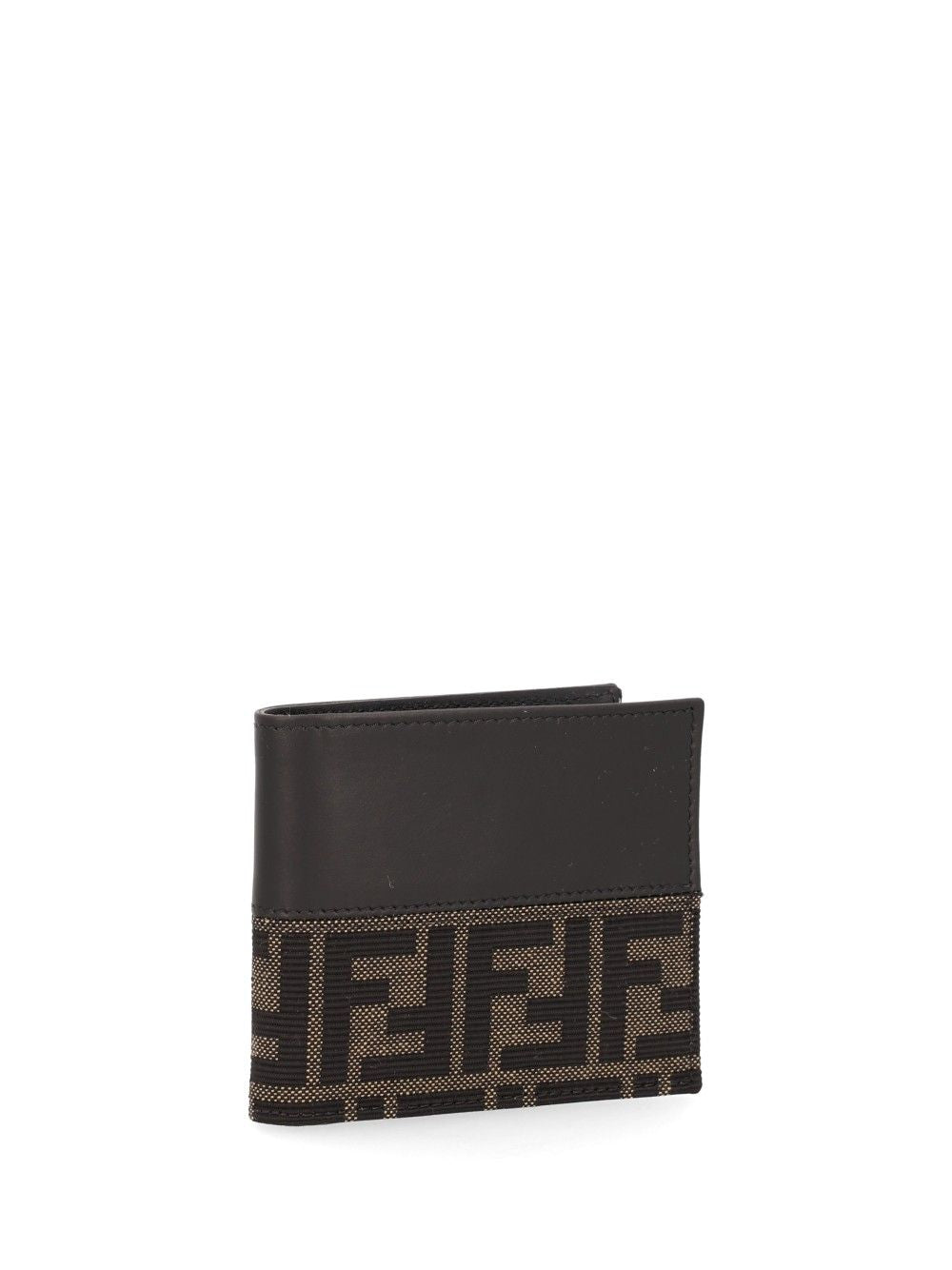 Fendi Leather Bi-Fold Wallet With Ff Motif Wallets Black