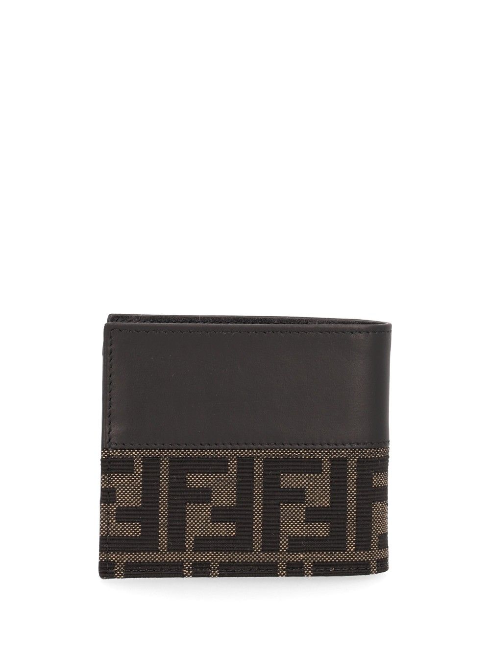 Fendi Leather Bi-Fold Wallet With Ff Motif Wallets Black