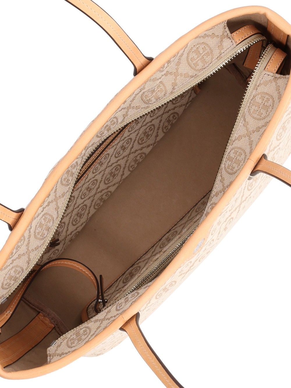 Tory Burch T Monogram Small Zip Tote Handbags - Beige | 4366eeb9e77ce2b3360e6565efd51efb92a10403