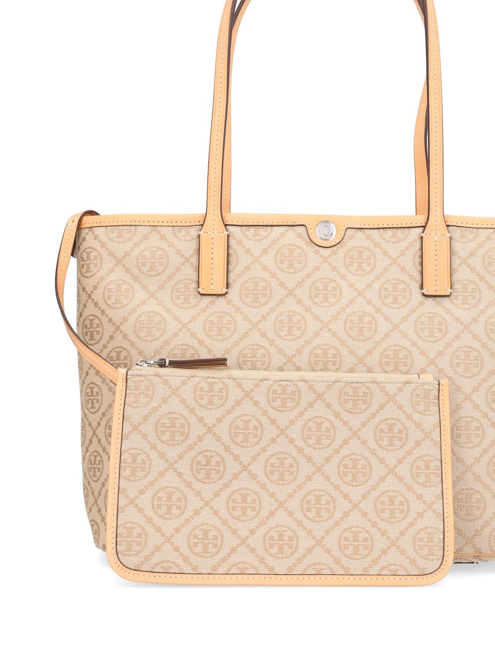 Tory Burch T Monogram Small Zip Tote Handbags - Beige | b1532ef77282eefb9514ac17a97914f7db4fc053