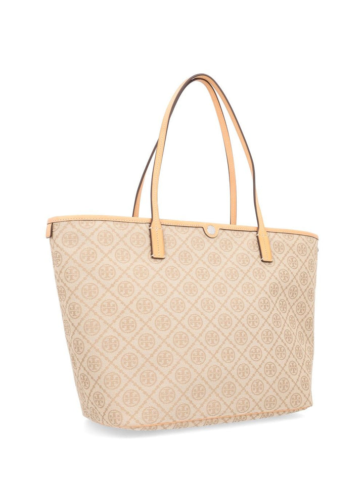 Tory Burch T Monogram Zip Handbags - Beige | a126178d507b06adb134256f85c45bdd2a267075