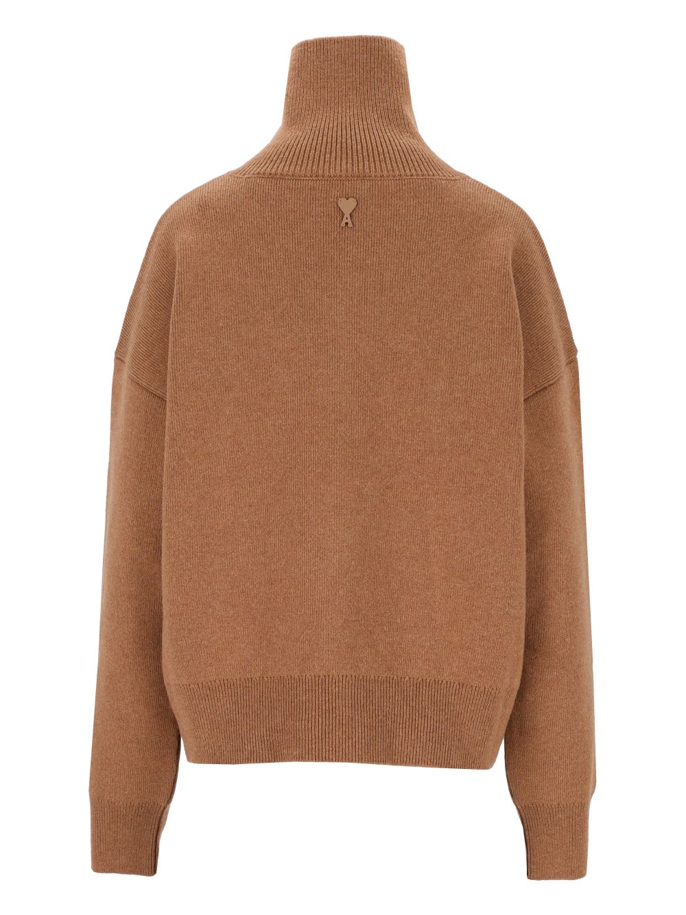 Ami Wool Sweater With Buttoned Collar Knitwear - Brown | f0377b87ba9b033fb783598006c48f4058ceeb84