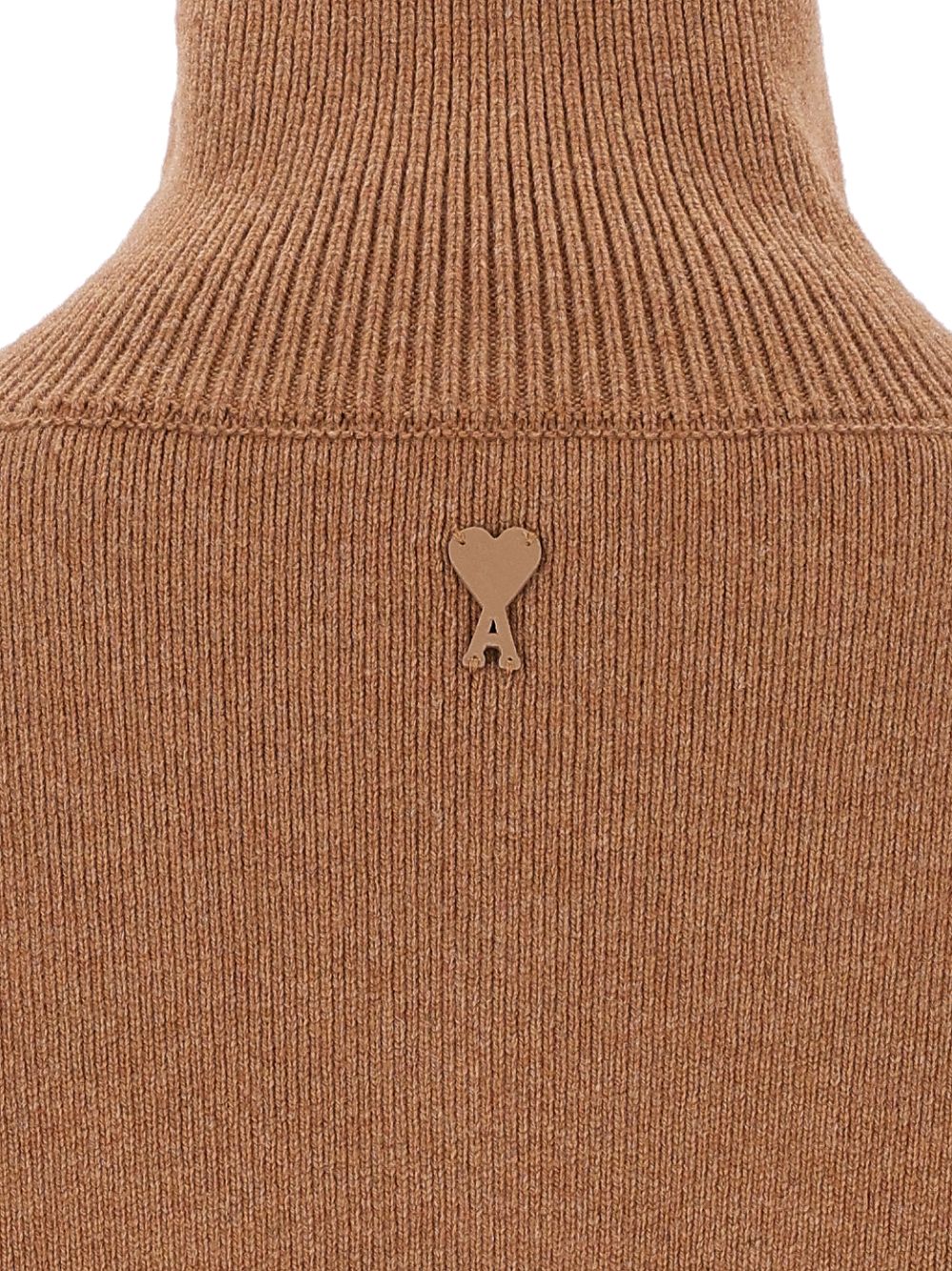 Ami Wool Sweater With Buttoned Collar Knitwear - Brown | b8f3699dda0db659c310cba3a2debc0a895f3e7c