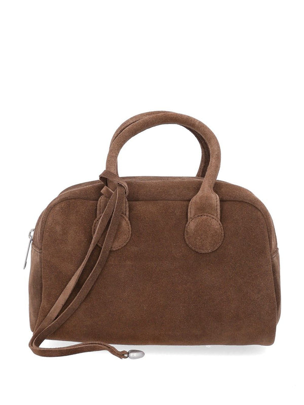 Soft Bowling Suede Bag Handbags Brown