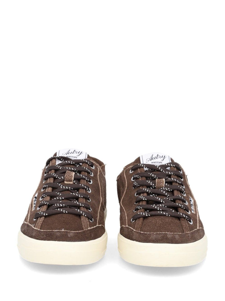 Autry Windscape Low In Check Fabric And Suede Sneakers Brown