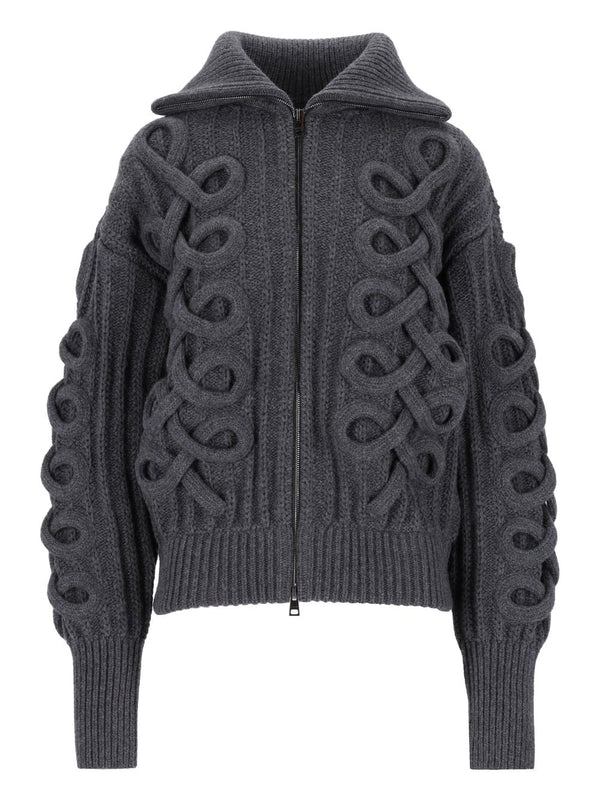 Wool Cardigan Knitwear Grey