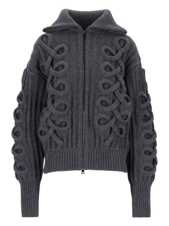 Etro Wool Cardigan Knitwear Grey