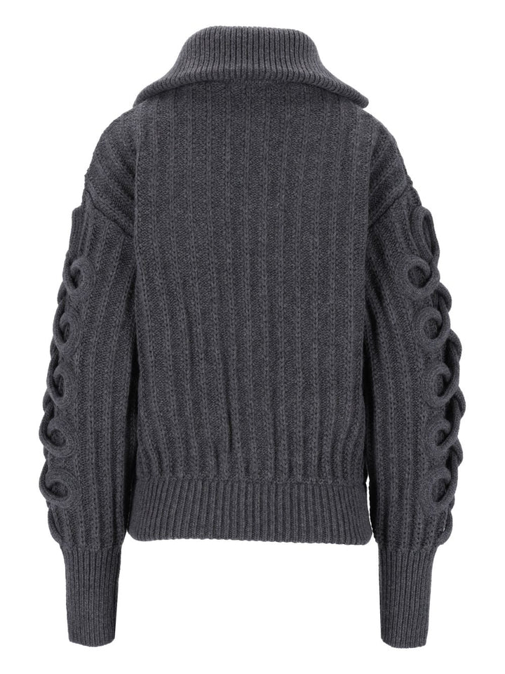 Etro Wool Cardigan Knitwear Grey