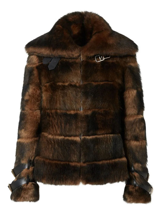 Blouson Brown Backed Sheepskin And Nappa Leather Jacket