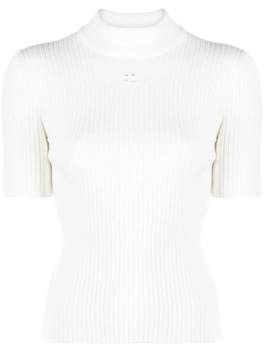 Reedition Short Sleeves Ribbed Knitted Sweater
