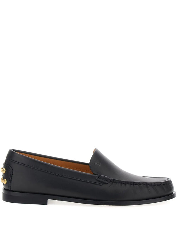 Leather Loafers With Metal Gommini