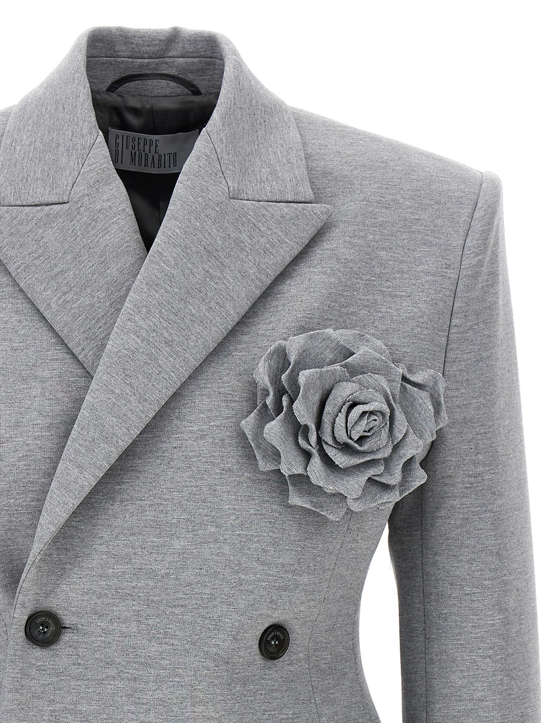 Double-Breasted Jersey Blazer Blazer And Suits Gray