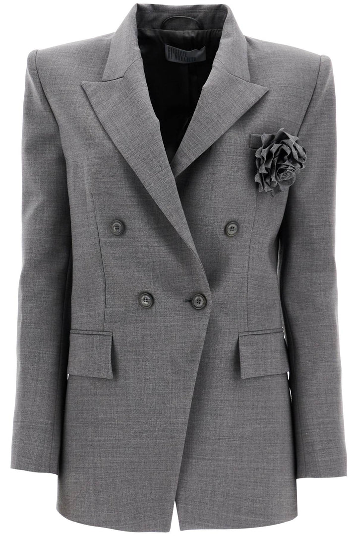 Blazer Doppiopetto In Lana Stretch