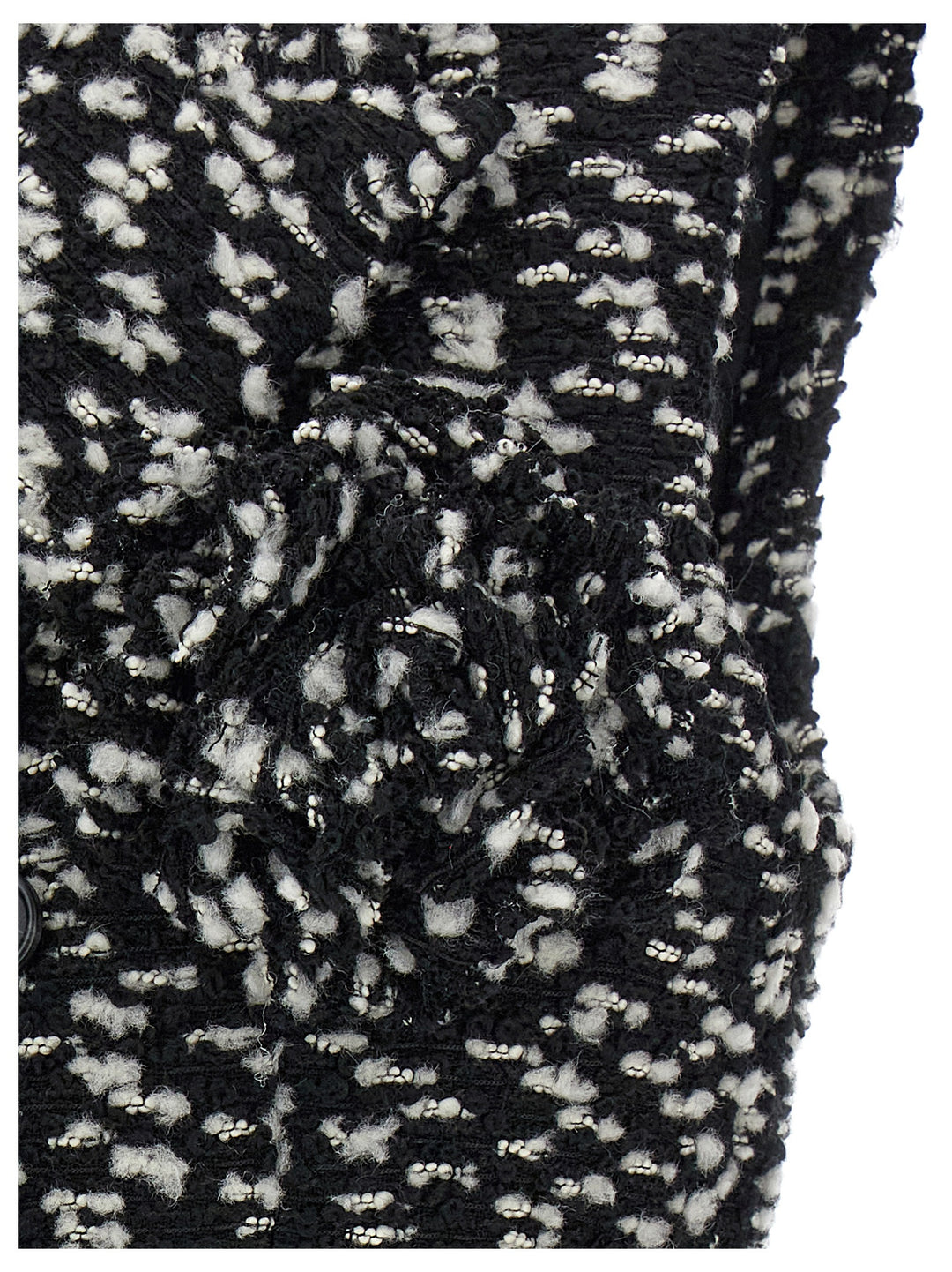 Double-Breasted Boucle Vest Gilet White/Black