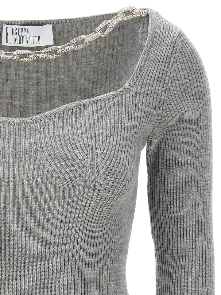 Jewel Chain Sweater Sweater, Cardigans Gray