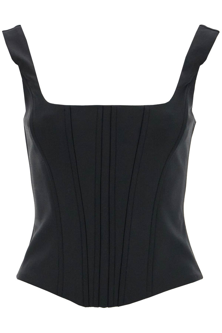 Stretch Wool Corset Top With Nine Words