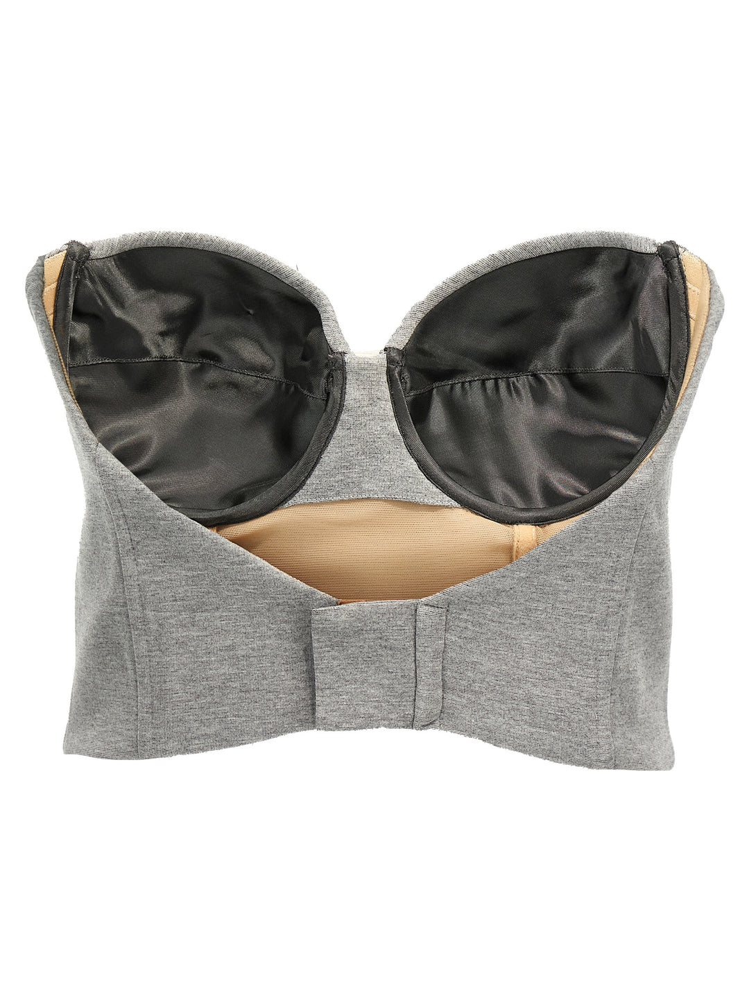 Top Cropped Bustier Tops Gray