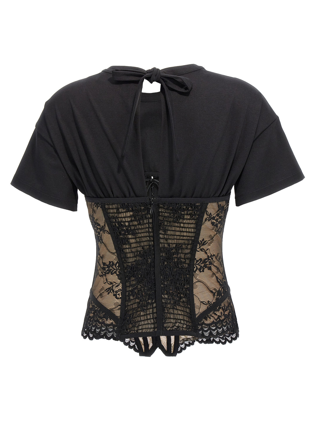 Lace Bodice Insert Top Tops Black