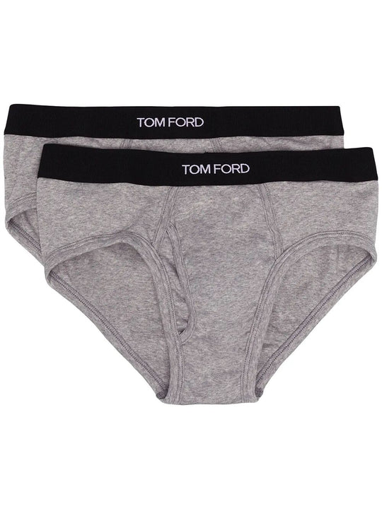 Set Of 2 Logo-Waistband Cotton Briefs