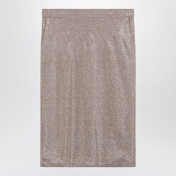 Midi Skirt With Silver Rhinestones