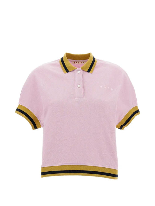 Striped Details Cotton PiquÉ Polo Shirt