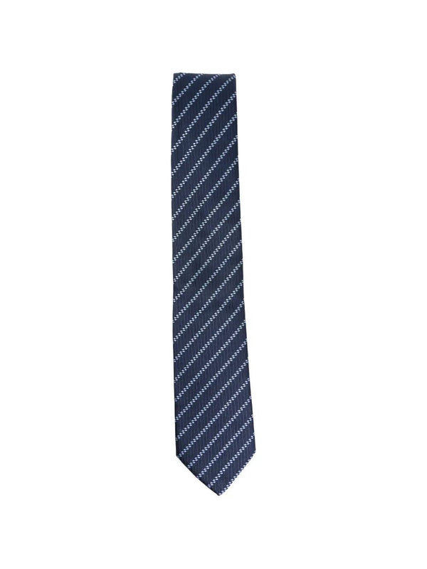 Pure Silk Tie With Diagonal Jacquard Stripes
