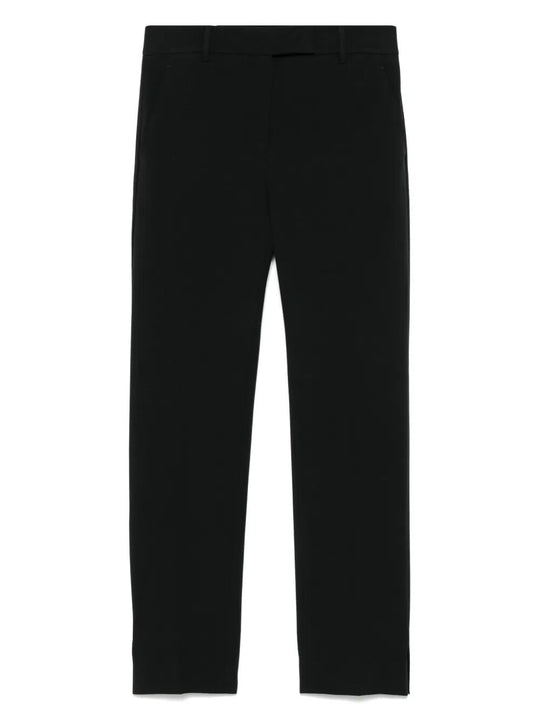 Tapered Leg Cotton Blend Trousers