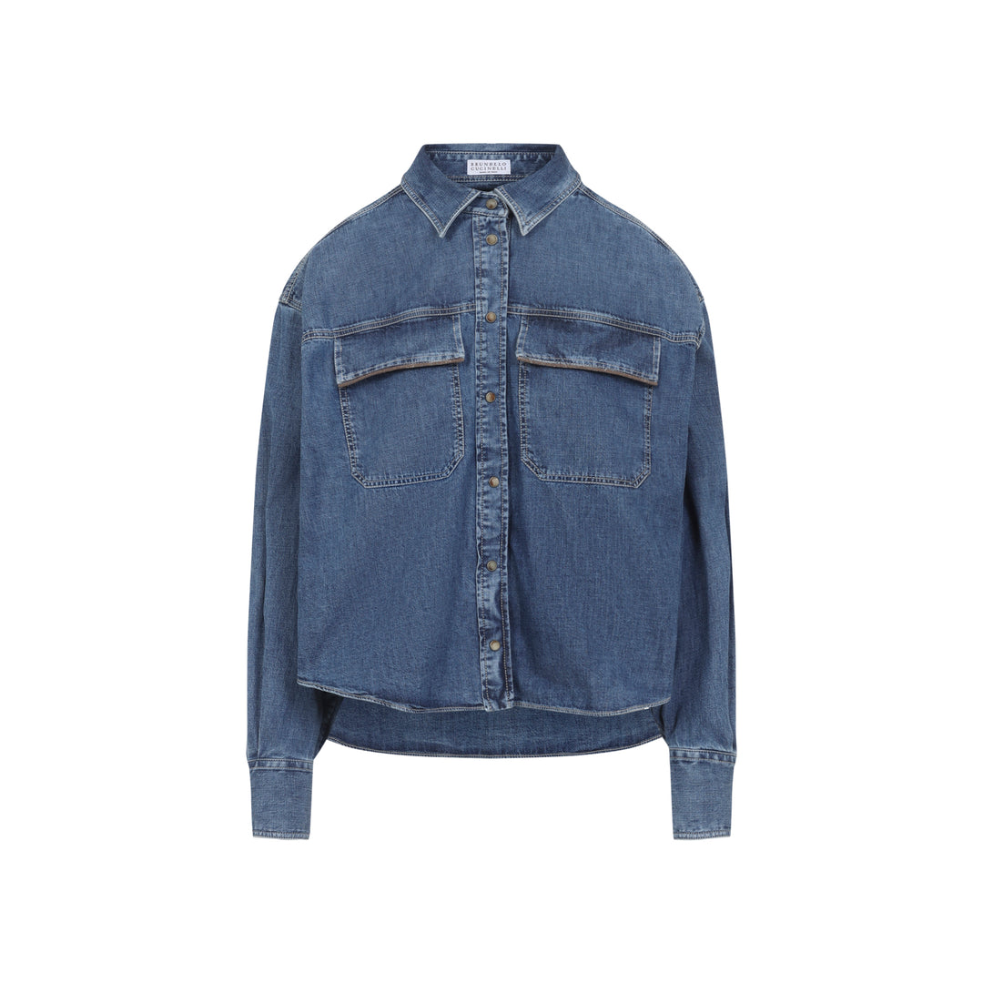 Brunello Cucinelli Denim&leather - Blue | 391e5bfc11e6bbee43579f9dbce001f9b53e86c9