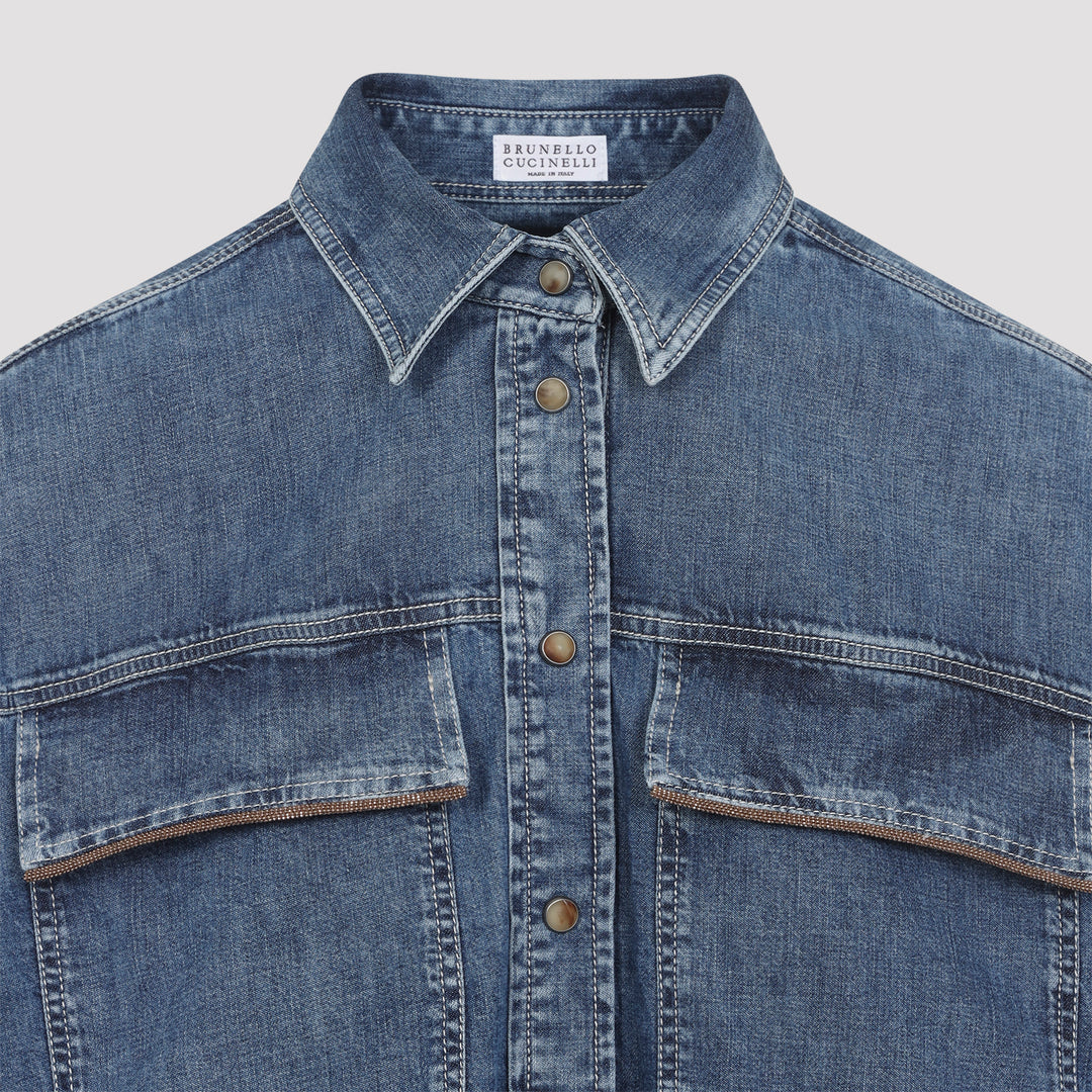 Brunello Cucinelli Denim&leather - Blue | 46d6cc90a8eb3606f02c41fe1ca2c6ec1bcc03cd