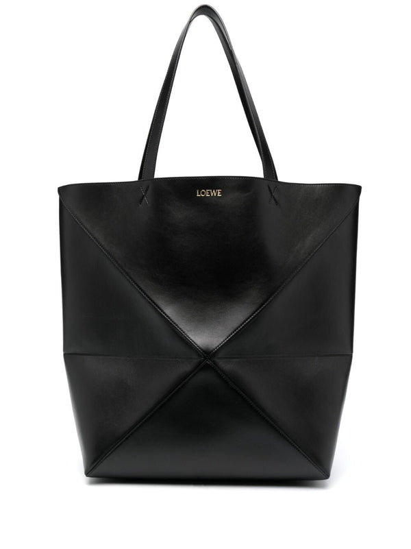 Xl Puzzle Fold Tote In Shiny Calfskin
