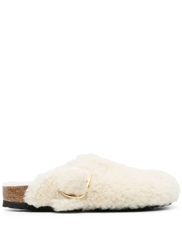 Shearling Boston Big Buckle Mule