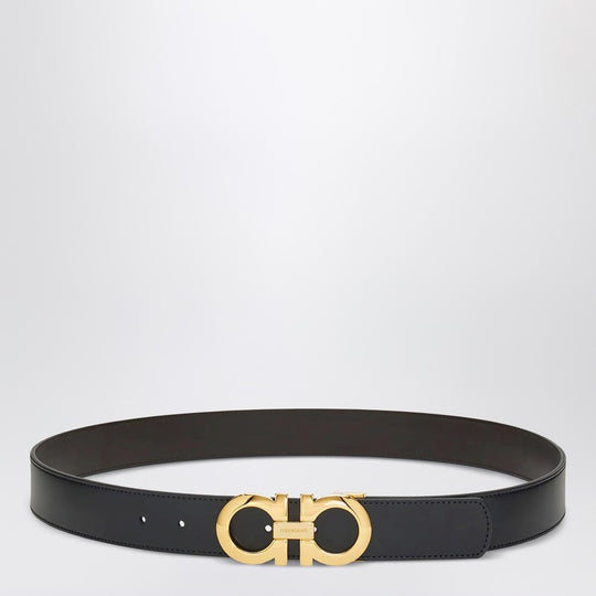 Reversible And Adjustable Gancini Belt Black/Hickory