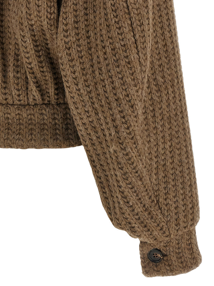 Giuseppe Di Morabito Wool Bomber Jacket Puffer Jackets - Brown | 54e74f6578684bc271ce4ea810a681b81b66c66d