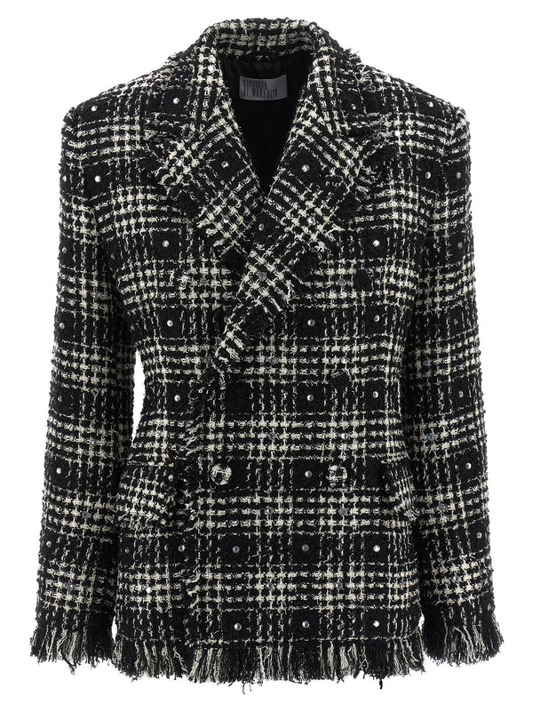Tweed And Rhinestone Blazer Blazers White/Black