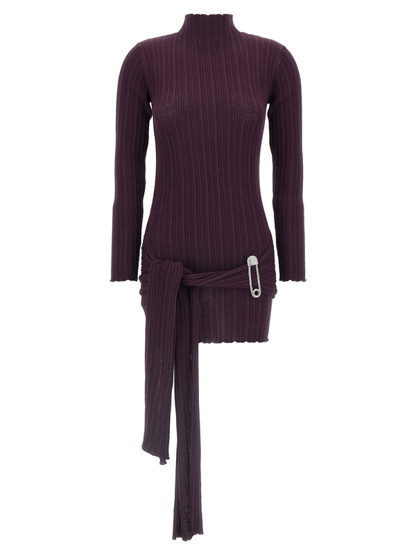 Jewel Brooch Dress Dresses Purple