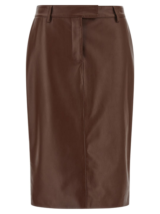 Leather Skirt Skirts Brown