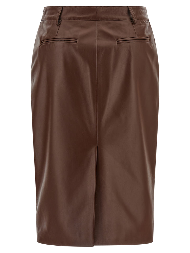 Giuseppe Di Morabito Leather Skirt Skirts - Brown | 7094448889754997ab89d67b3a997cd61254b6c4