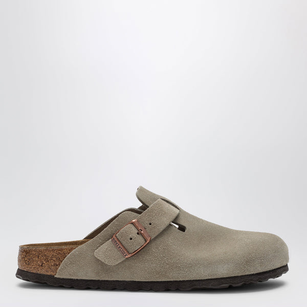 Taupe Boston Clogs In Suede