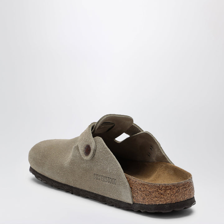 Birkenstock Taupe Boston Clogs In Suede