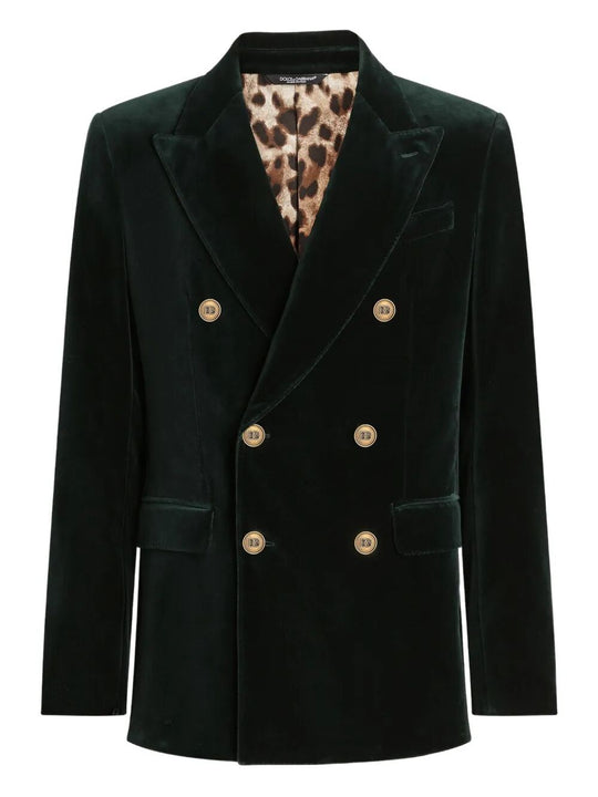 Double-Breasted Sicilia Light Cotton Velvet Jacket