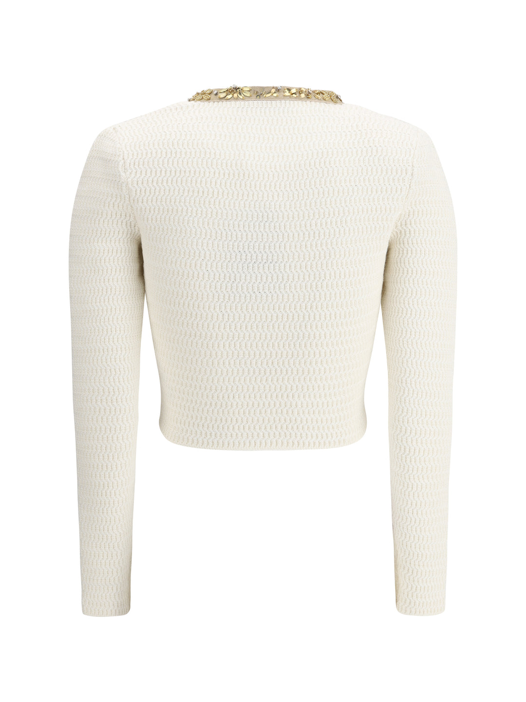 CREAM LUREX KNIT CARDIGAN