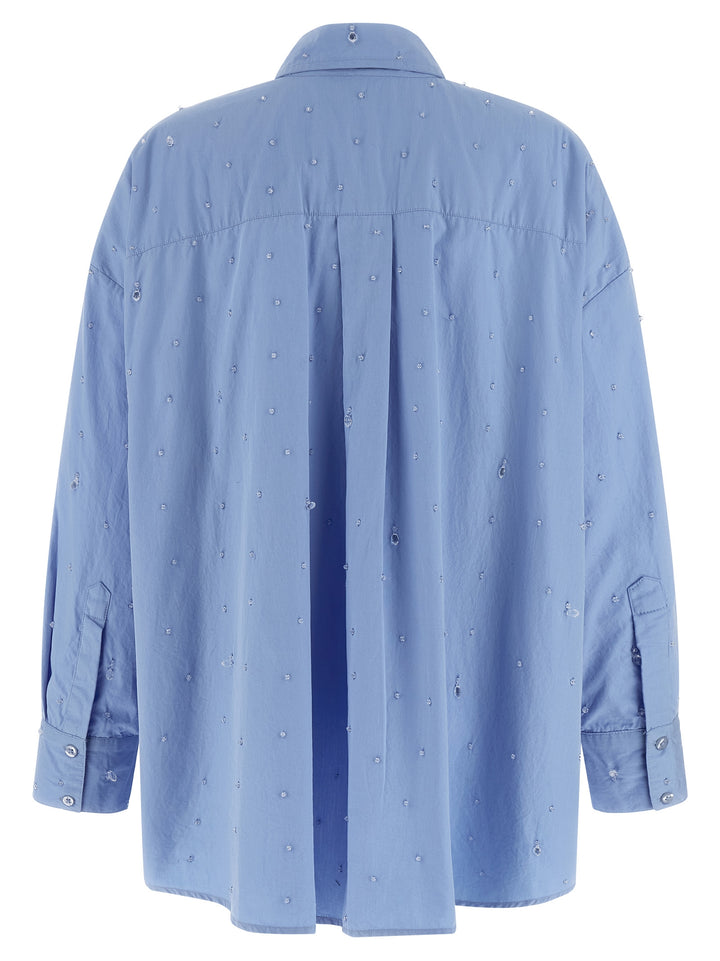 Giuseppe Di Morabito Crystal Shirt Shirt and Blouse - Light Blue | 648a5a996096dfa6a1edcdc691e422fad285c595