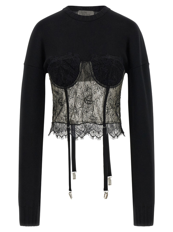Giuseppe Di Morabito Lace Insert Sweater Sweaters and Cardigans - Black | b8915f769b5b83460e4ee64be6c3ec21c7f42cd3