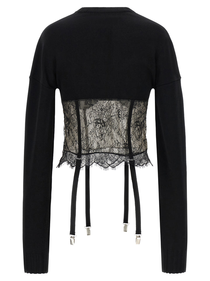 Giuseppe Di Morabito Lace Insert Sweater Sweaters and Cardigans - Black | afaee4698cac179cfb25e0a689525e439955616d