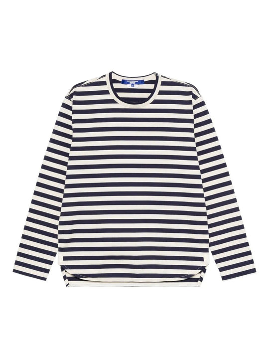 Long-Sleeved Striped Cotton T-Shirt