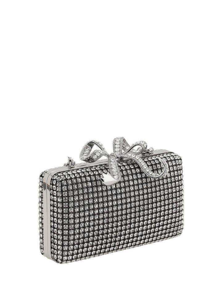 SILVER CRYSTAL BOX CLUTCH