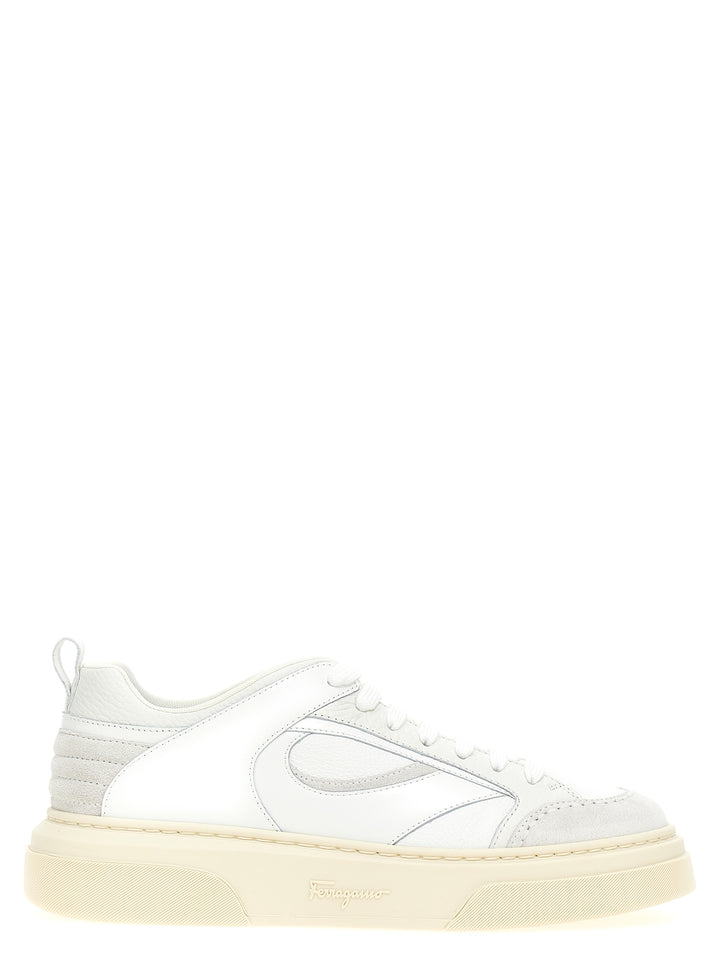 Ferragamo Cassina Mix Sneakers - White | e155bdd8778850ac2f3e089fc564e8e570c18e30